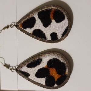 Handmade hair-on leather Earrings